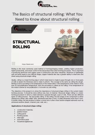 The Basics of structural rolling What You Need to Know about structural rolling