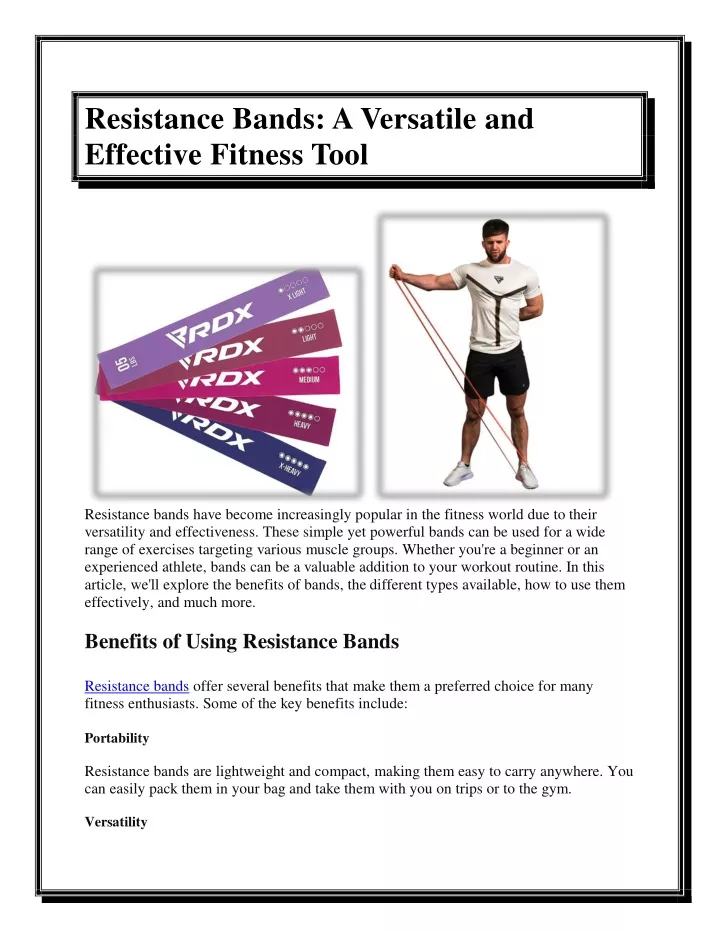 resistance bands a versatile and effective
