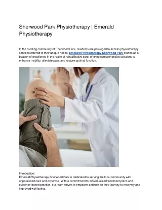 Sherwood Park Physiotherapy _ Emerald Physiotherapy