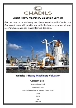 Expert Heavy Machinery Valuation Services