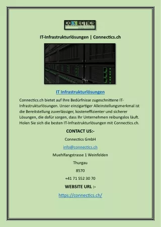 it infrastrukturl sungen connectics ch