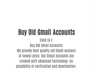 Buy Old Gmail Accounts