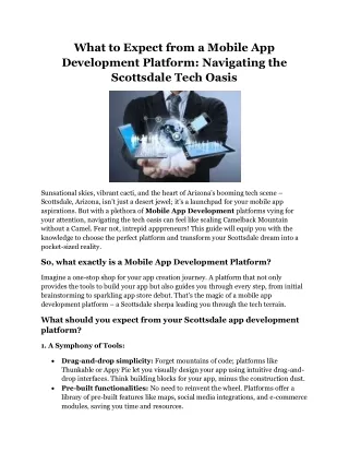 what to expect from a mobile app development