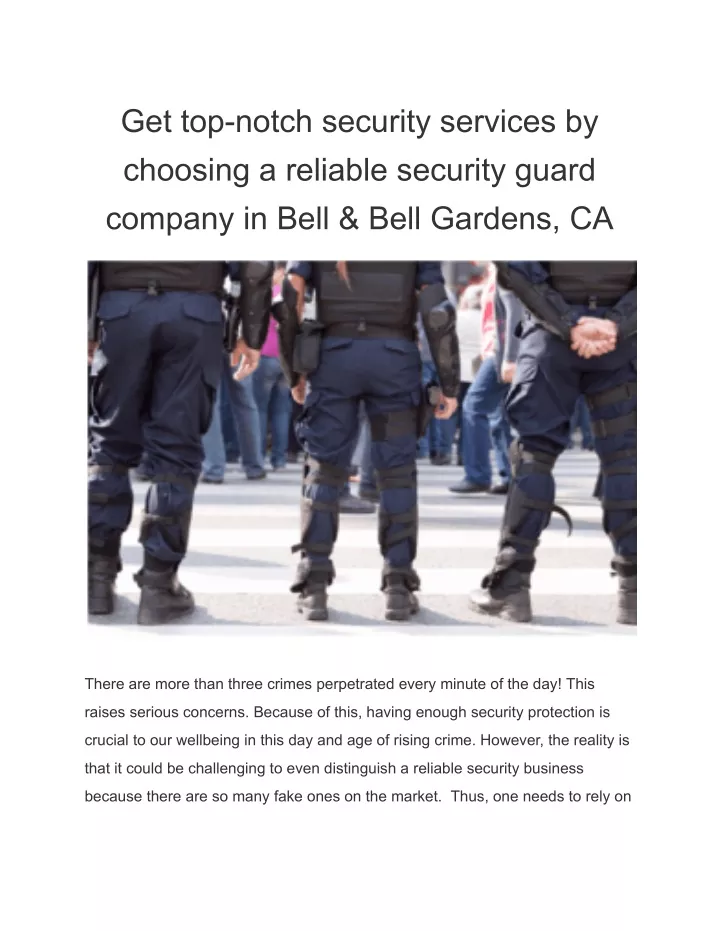 get top notch security services by choosing