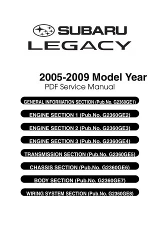 2006 Subaru Liberty 4 Service Repair Manual