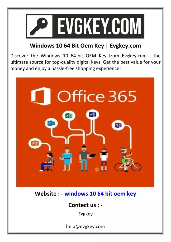 windows 10 64 bit oem key evgkey com