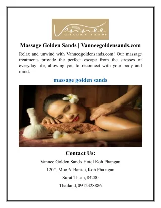 Massage Golden Sands  Vanneegoldensands