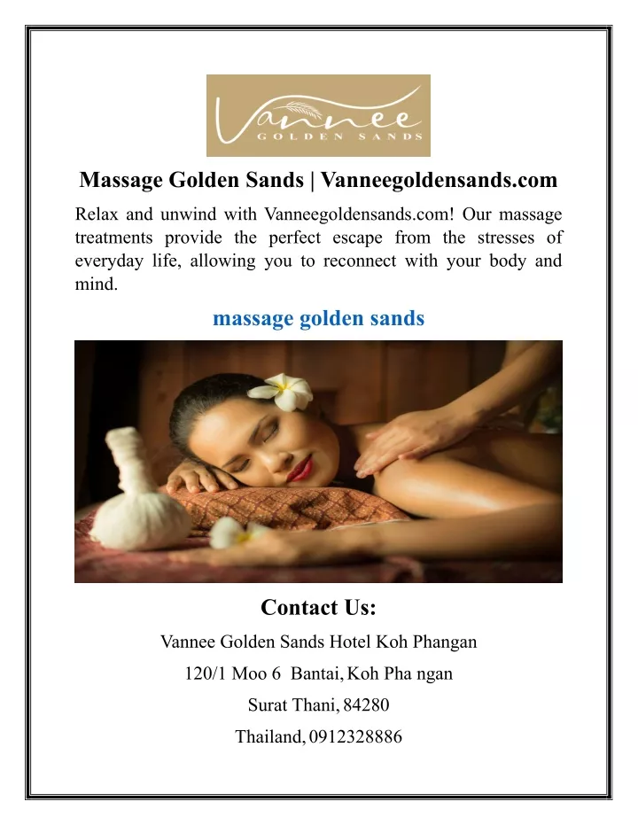 massage golden sands vanneegoldensands com