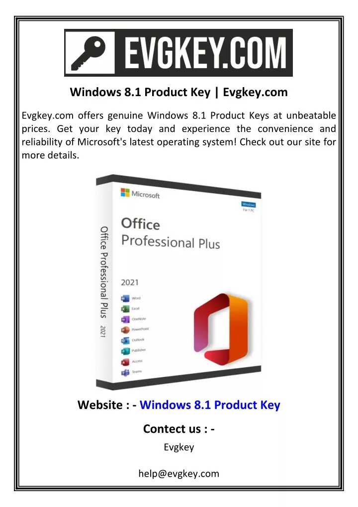windows 8 1 product key evgkey com
