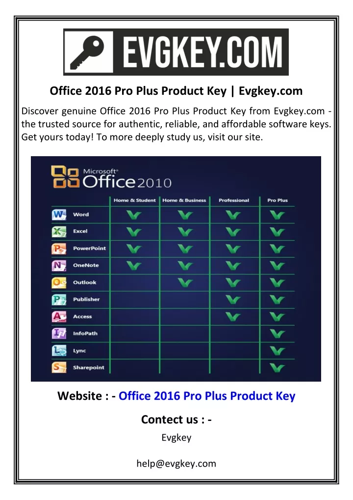 office 2016 pro plus product key evgkey com