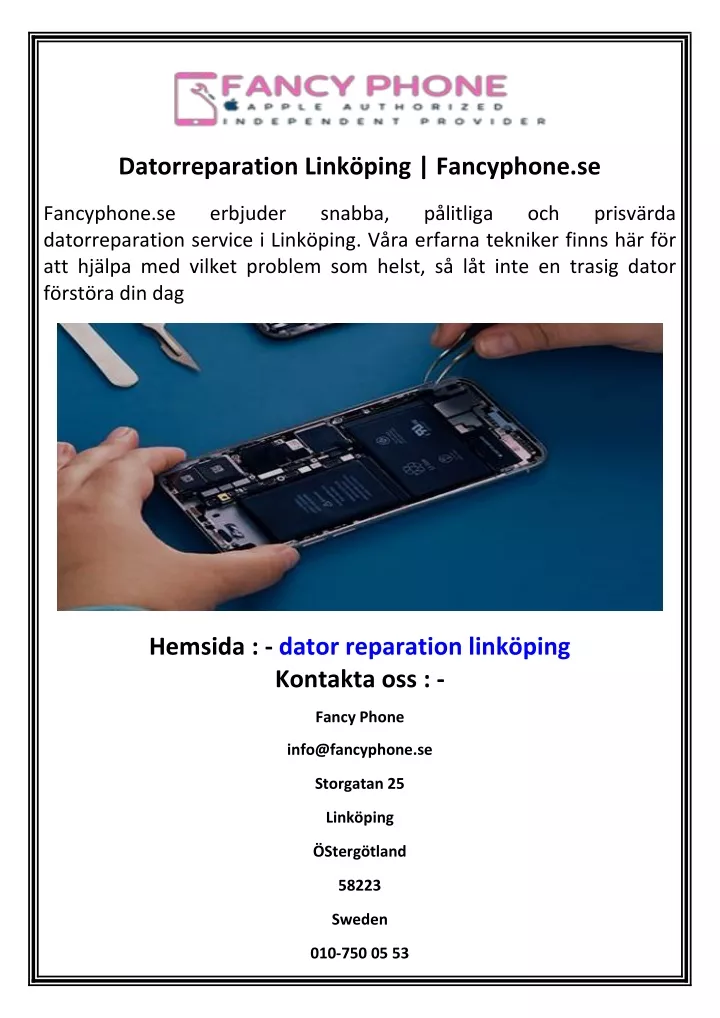 datorreparation link ping fancyphone se