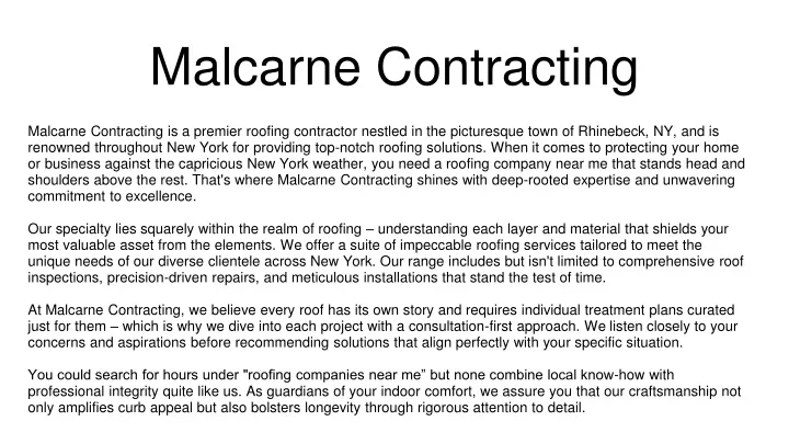 malcarne contracting