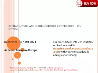 (Conference) Orphan Drugs and Rare Diseases– EU Edition | Germany