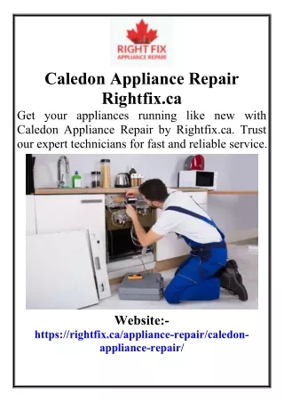 Caledon Appliance Repair Rightfix.ca