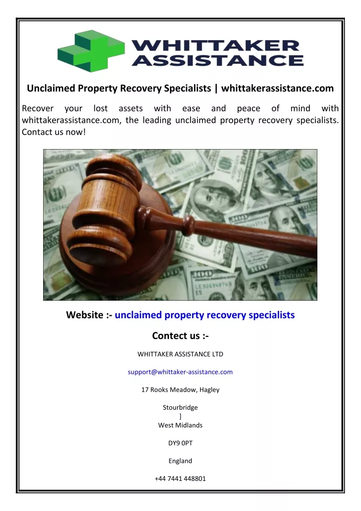 unclaimed property recovery specialists