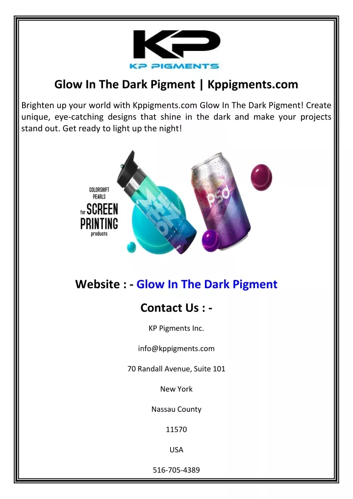 glow in the dark pigment kppigments com