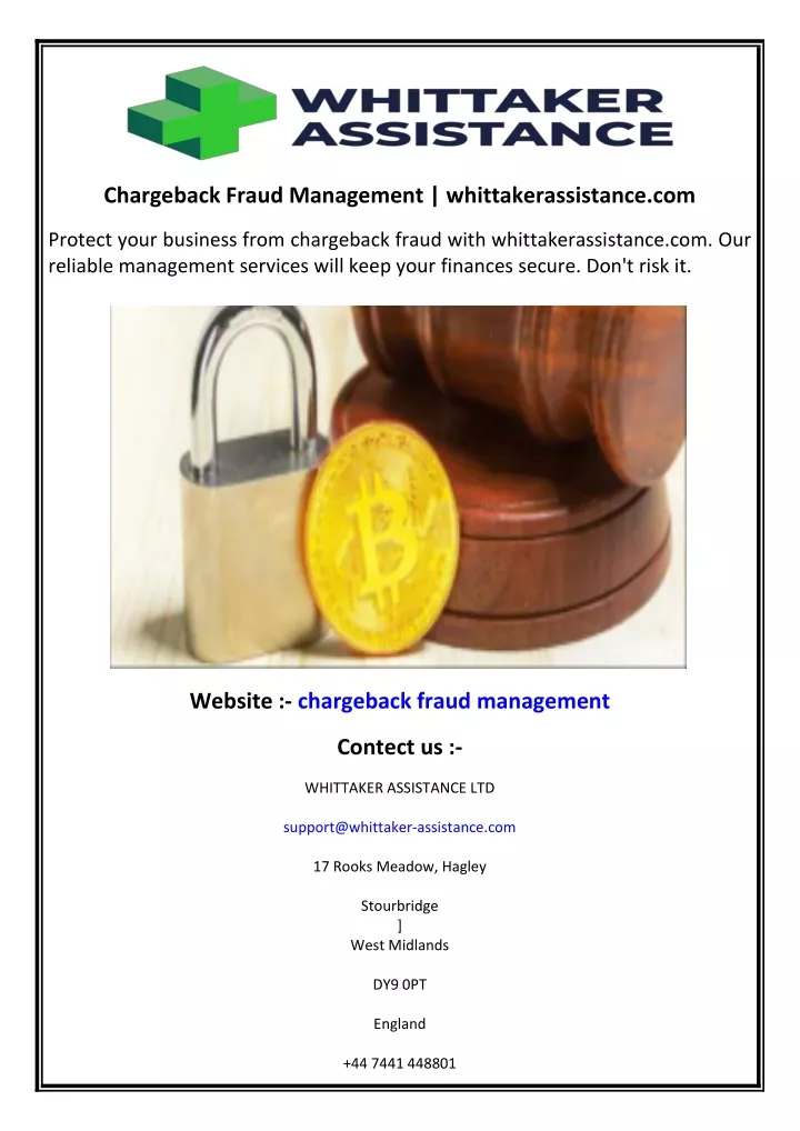 chargeback fraud management whittakerassistance