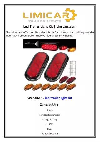 Led Trailer Light Kit  Limicars.com