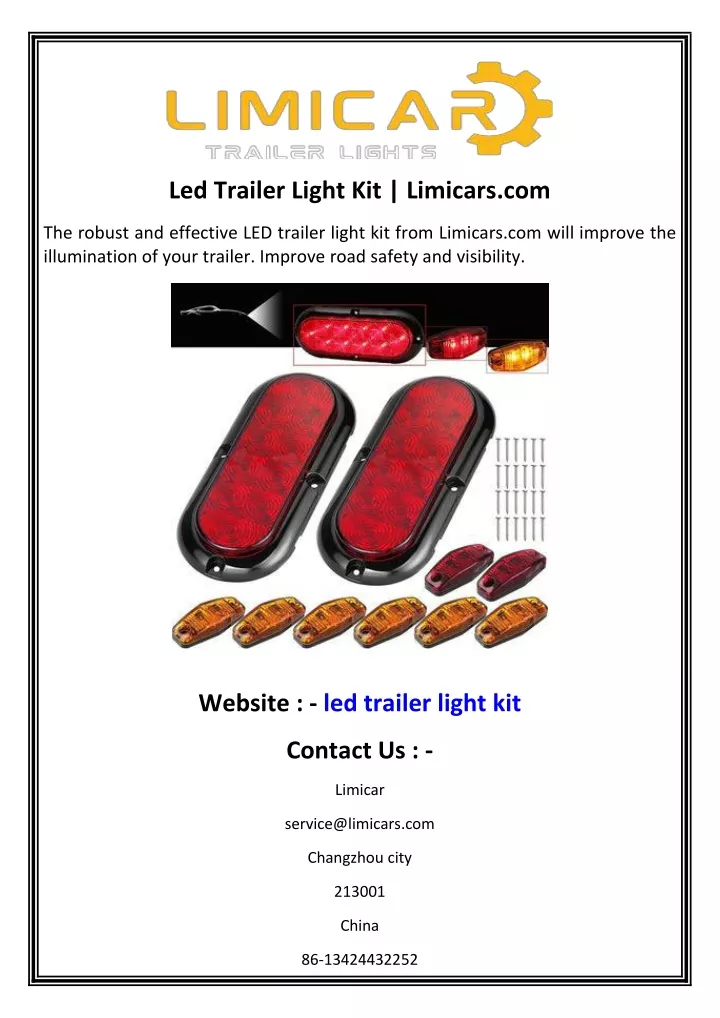 led trailer light kit limicars com