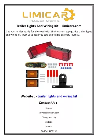 Trailer Lights And Wiring Kit  Limicars.com