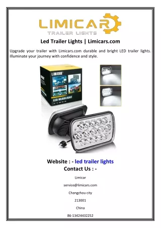 Led Trailer Lights  Limicars.com