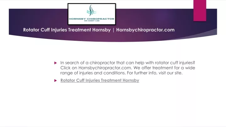 rotator cuff injuries treatment hornsby hornsbychiropractor com