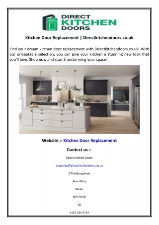 Kitchen Door Replacement  Directkitchendoors.co.uk