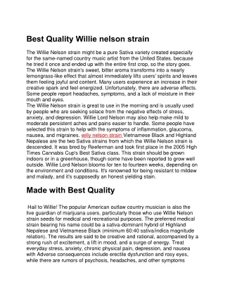 Best Quality Willie nelson strain(7)