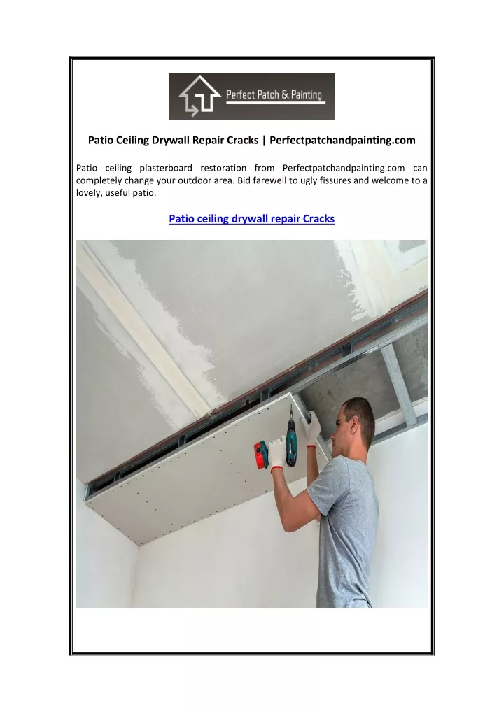 patio ceiling drywall repair cracks
