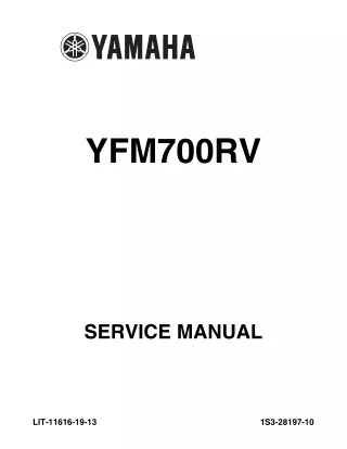 2006 Yamaha YFM700R Raptor Service Repair Manual
