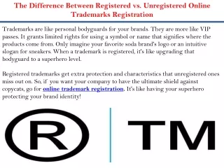 The Difference Between Registered vs. Unregistered Online Trademarks Registratio