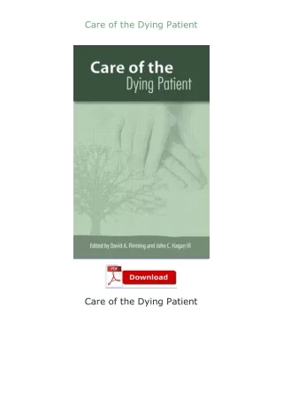 (❤️pdf)full✔download Care of the Dying Patient