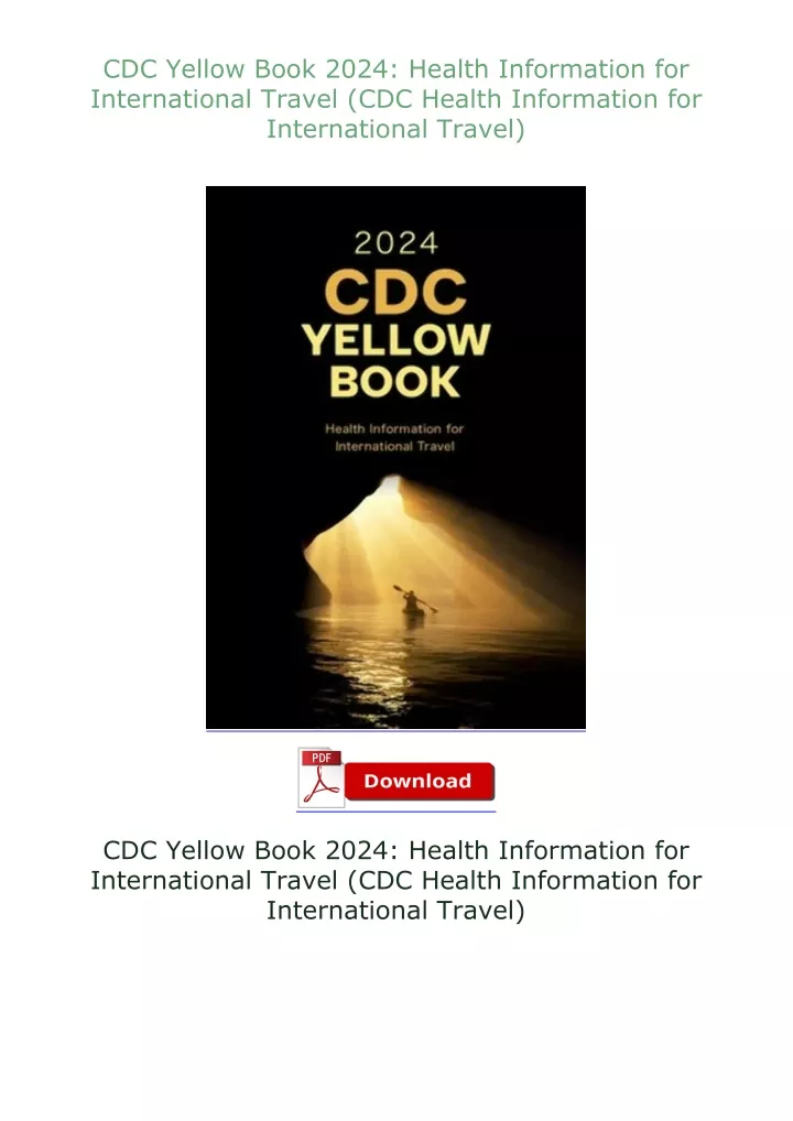 PPT - CDC-Yellow-Book-2024-Health-Information-for-International-Travel ...