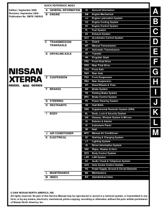 2007 Nissan Xterra Service Repair Manual
