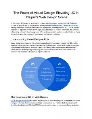 The Power of Visual Design_ Elevating UX in Udaipur's Web Design Scene