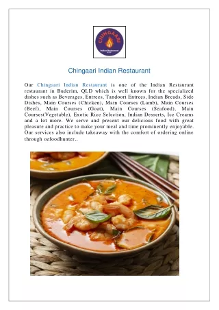 Flat 15% offer Chingaari Indian Restaurant - Order now