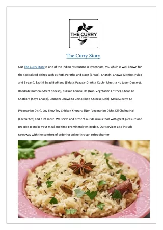 15% Off - The Curry Story-Sydenham - Order Food Online