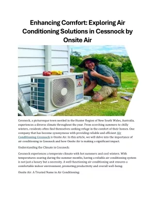 Exploring Air Conditioning Solutions in Cessnock by Onsite Air