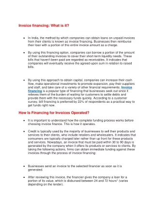 invoice financing what is it