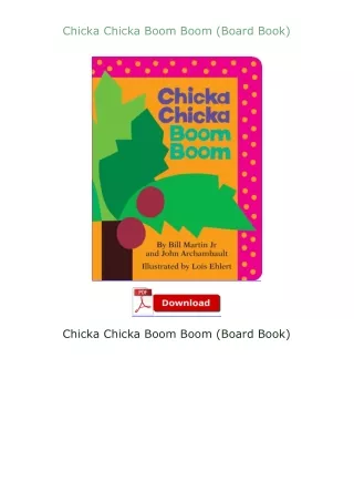 Download⚡PDF❤ Chicka Chicka Boom Boom (Board Book)