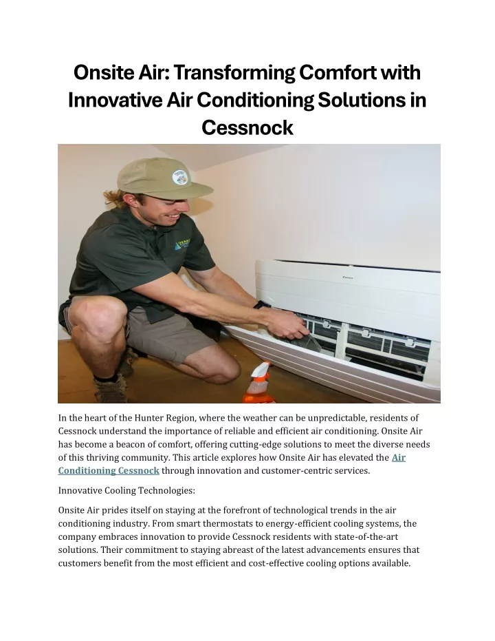 onsite air transforming comfort with innovative