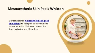 Mesoaesthetic Skin Peels Whitton
