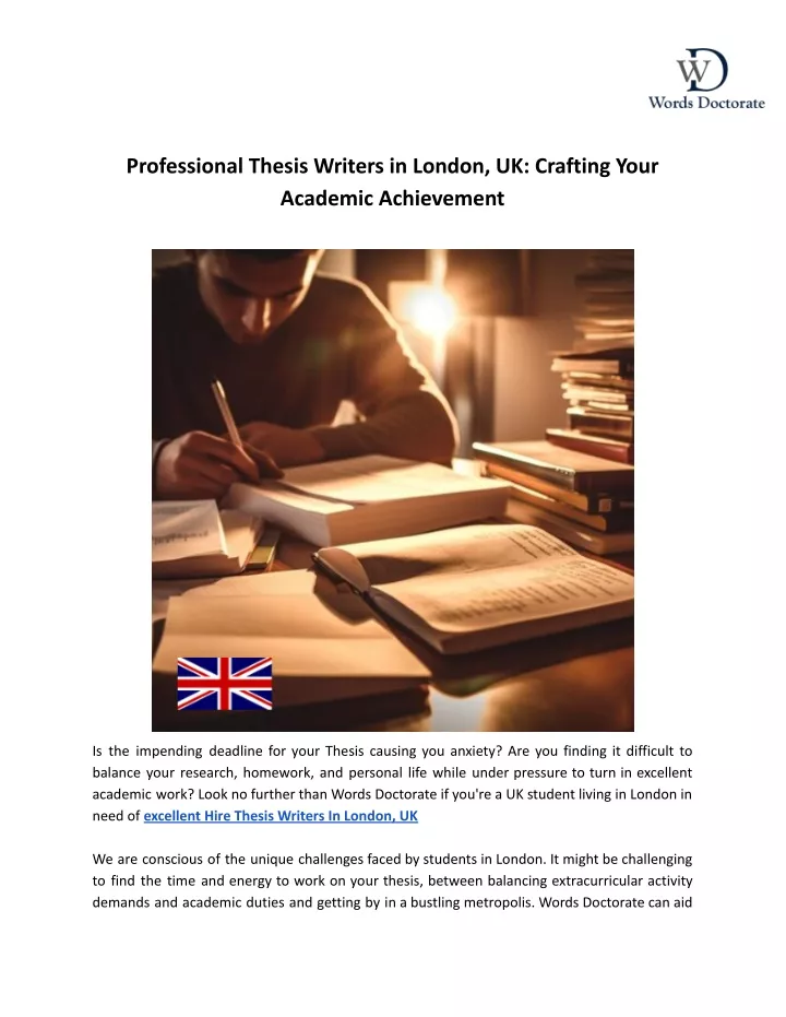 professional thesis writers in london uk crafting