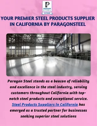 Paragon Steel Premier Steel Products Supplier in California