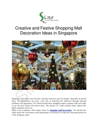 Creative and Festive Shopping Mall Decoration Ideas in Singapore