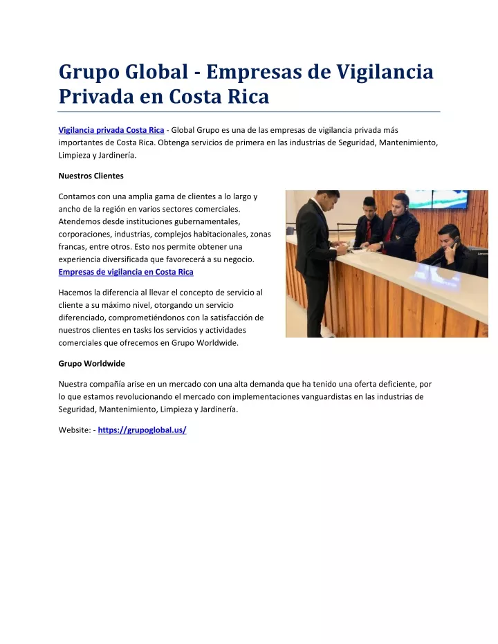 grupo global empresas de vigilancia privada