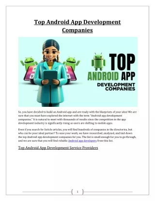 Top Android App Development Companies in 2024