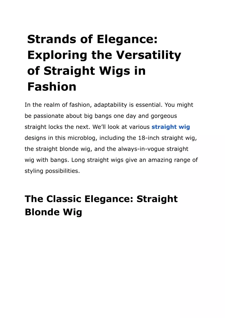 strands of elegance exploring the versatility