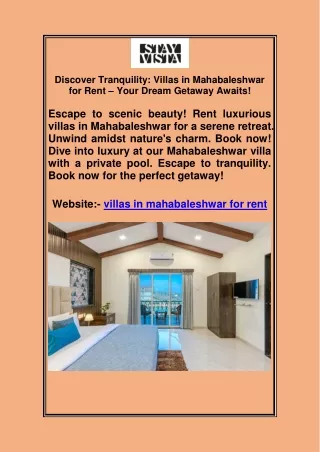 villas in mahabaleshwar for rent