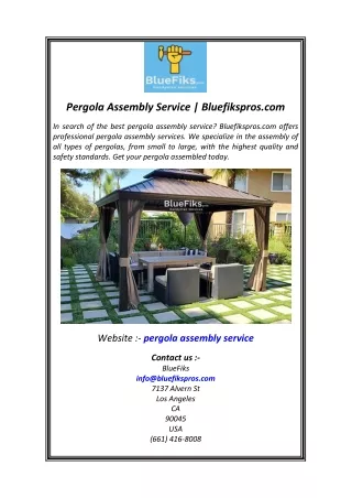 pergola assembly service bluefikspros com